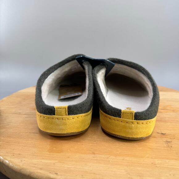 Olukai Hamani Hulu Mens Size 11 Slippers Dusty Olive Slip On Shoes Wool Warm NEW - Picture 4 of 6